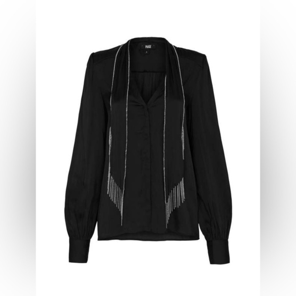 Paige black Selene Blouse size large - Picture 5 of 12